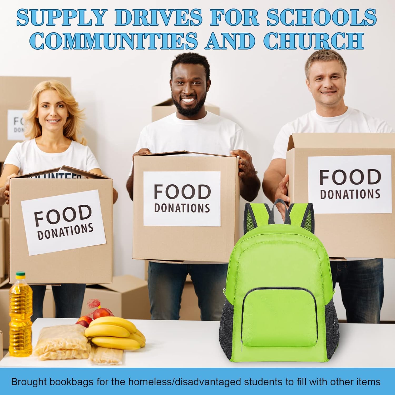 LEIFIDE 15 Pcs Backpack in Bulk 17 Inch Lightweight Foldable Student School Outdoor Travel Book Bag Assorted Colors(Light Gray,Green,Black,Rose Red,Blue,No Pattern) - Image 6