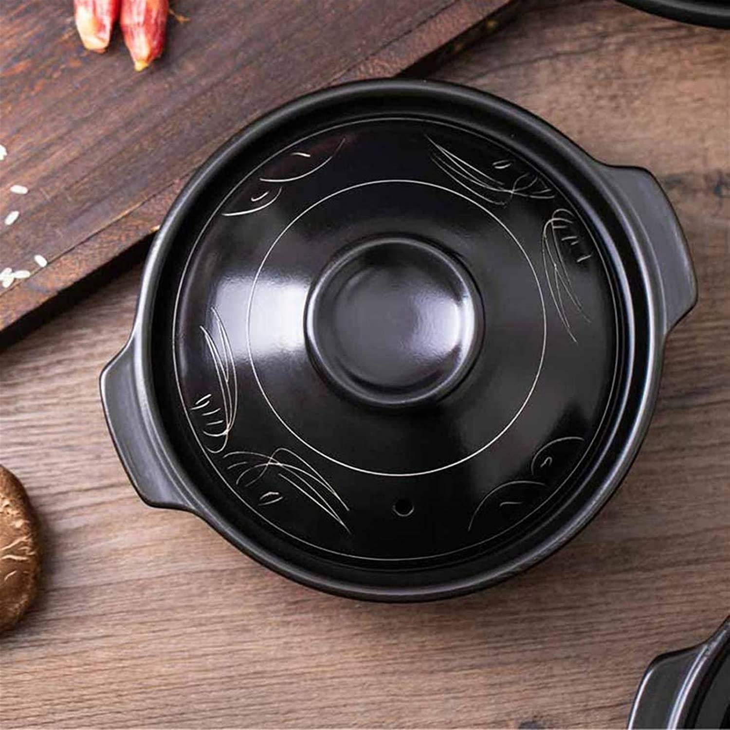Casseruola Universale con Coperchio, casseruola in Ceramica, Ciotola in Pietra Ceramica Coreana con Coperchio, cuociriso in Terracotta, pentola per stufati deliziosi, Pen