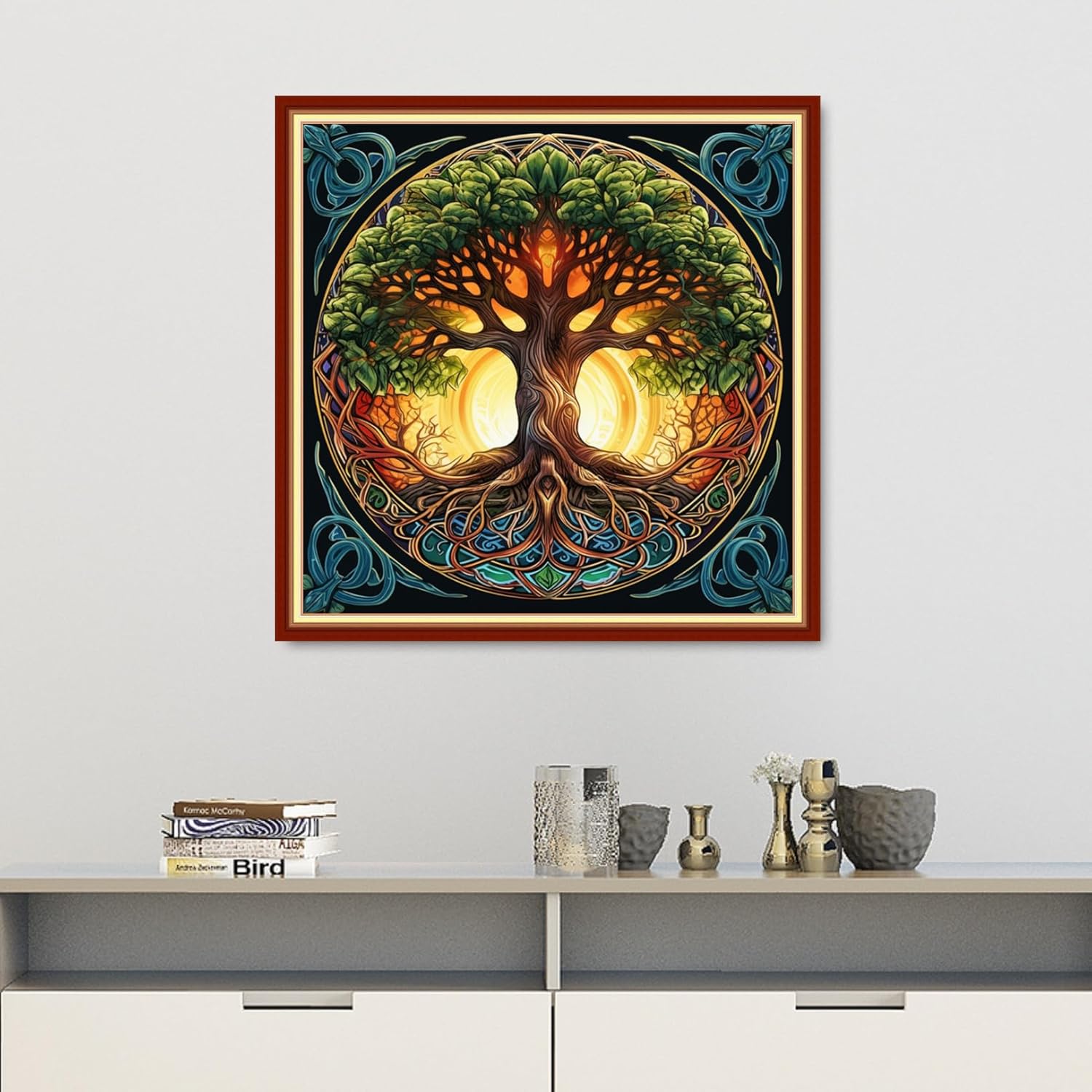 Dooxvey Cross Stitch Kits for Adults Beginners,Full Range of Cross-Stitch Stamped Kits Needlepoint Kits for Beginners Embroidery Kits 11CT Cross Stitch Patterns-Magic Tree 18x18 inch