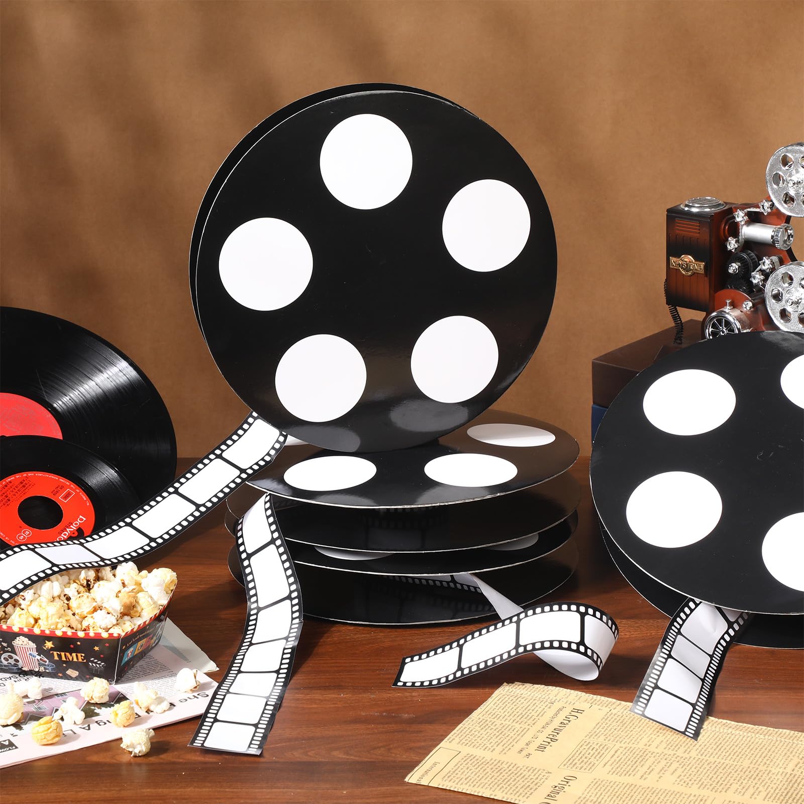 Honoson 4 bobine cinematografiche centrotavola puntelli per film decorazioni per feste a tema film decorazione per feste cinematografiche per feste notturne