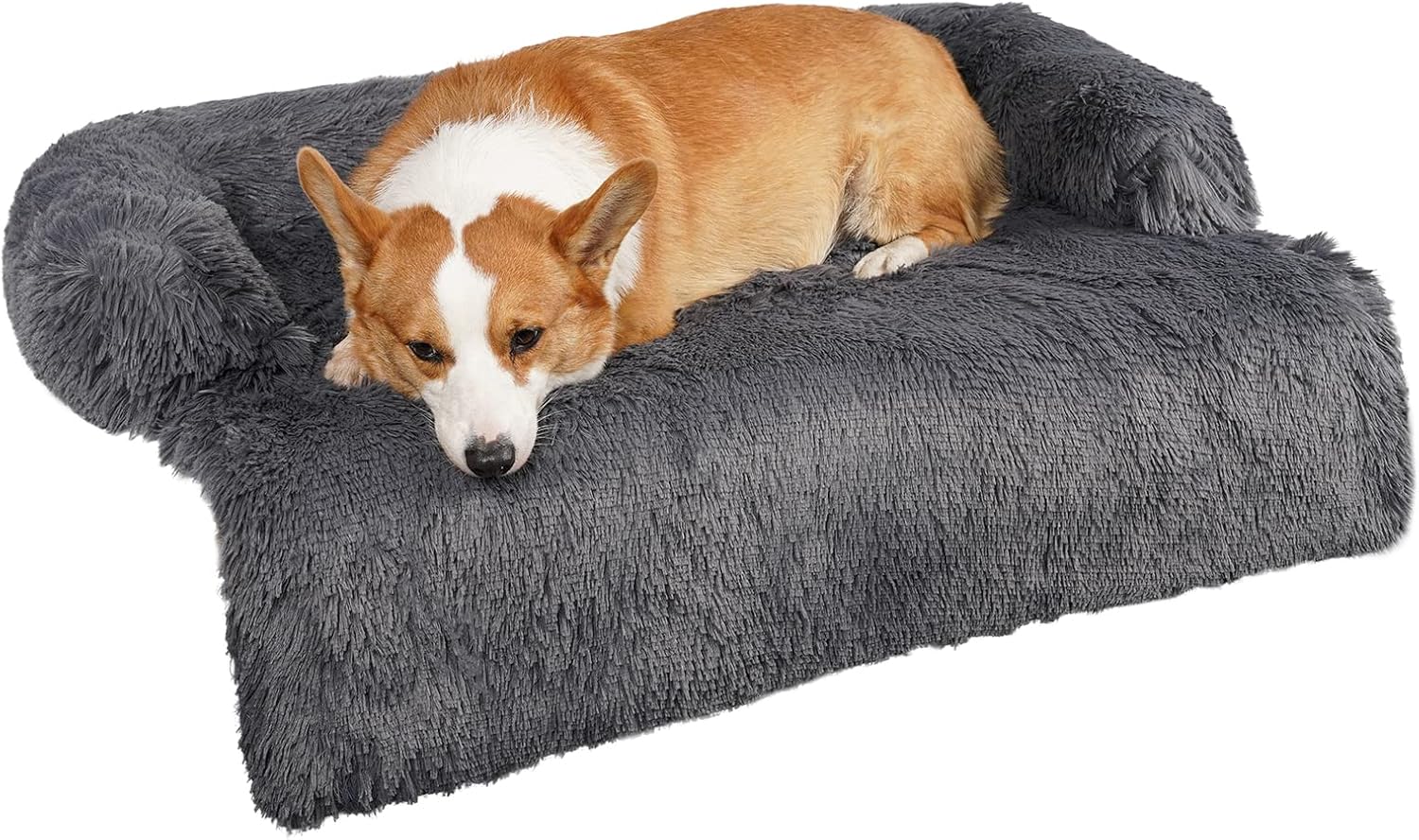 DOGKE Medium Washable Removable Calming Dog Bed,Fluffy