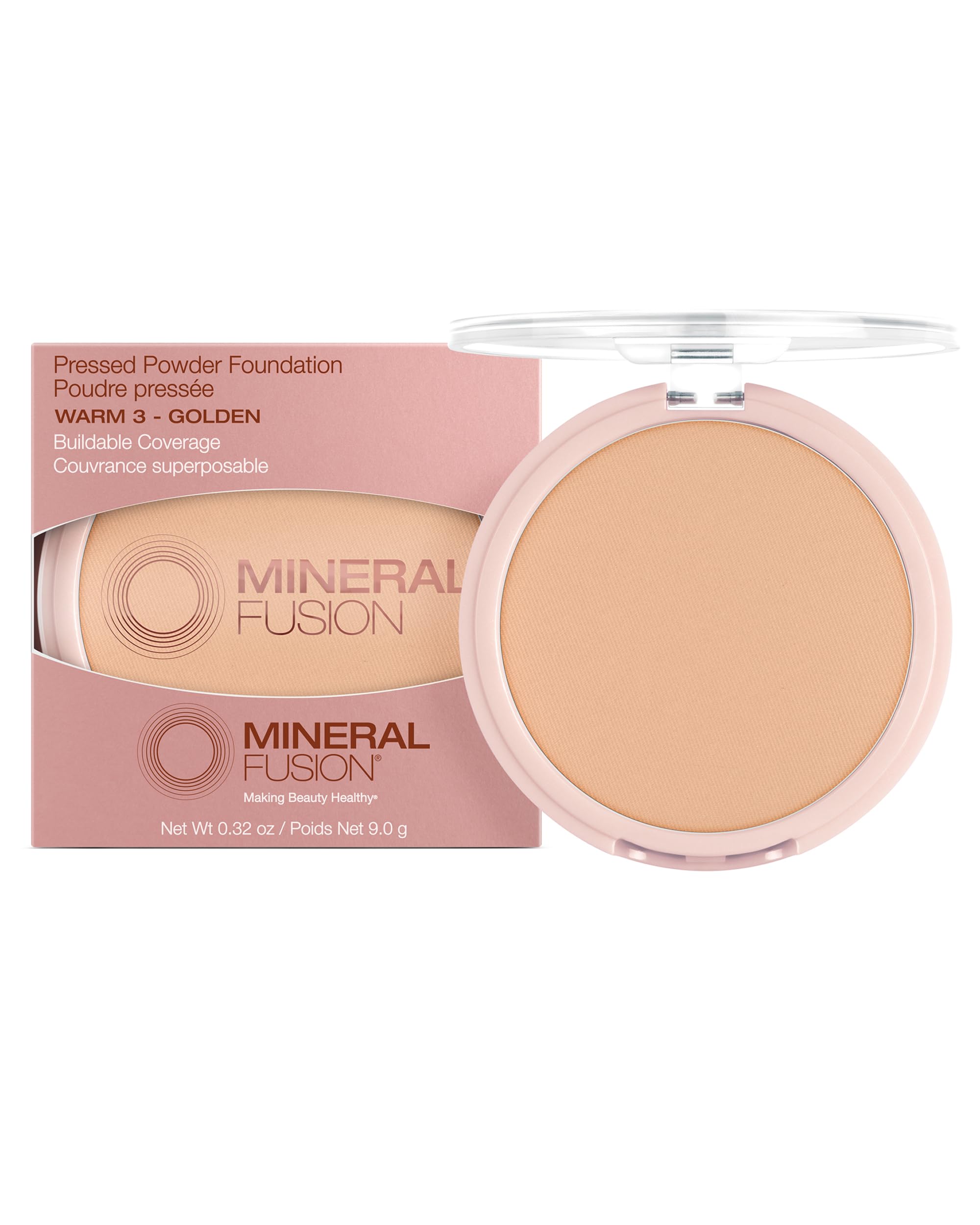 Mineral Fusion, Pressed Powder Foundation, Warm 3, 0.32 oz (9 g)