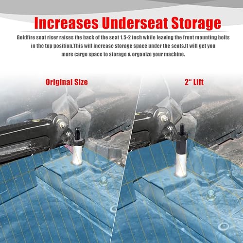 Miniatura 6 de Goldfire 4 elevadores de asiento de 1.5 pulgadas para Maverick X3, color negro, apto para Can-Am Maverick X3 todos los años, asiento de pasajero y