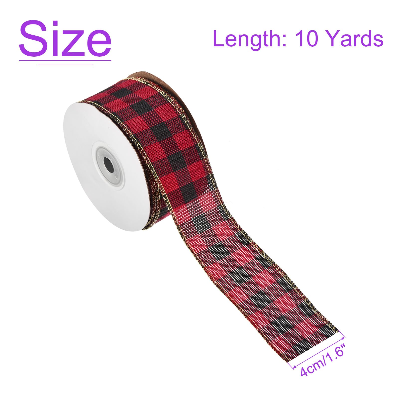 DMiotech 1.6 Inch 10 Yards Gingham Ribbon - Image 3