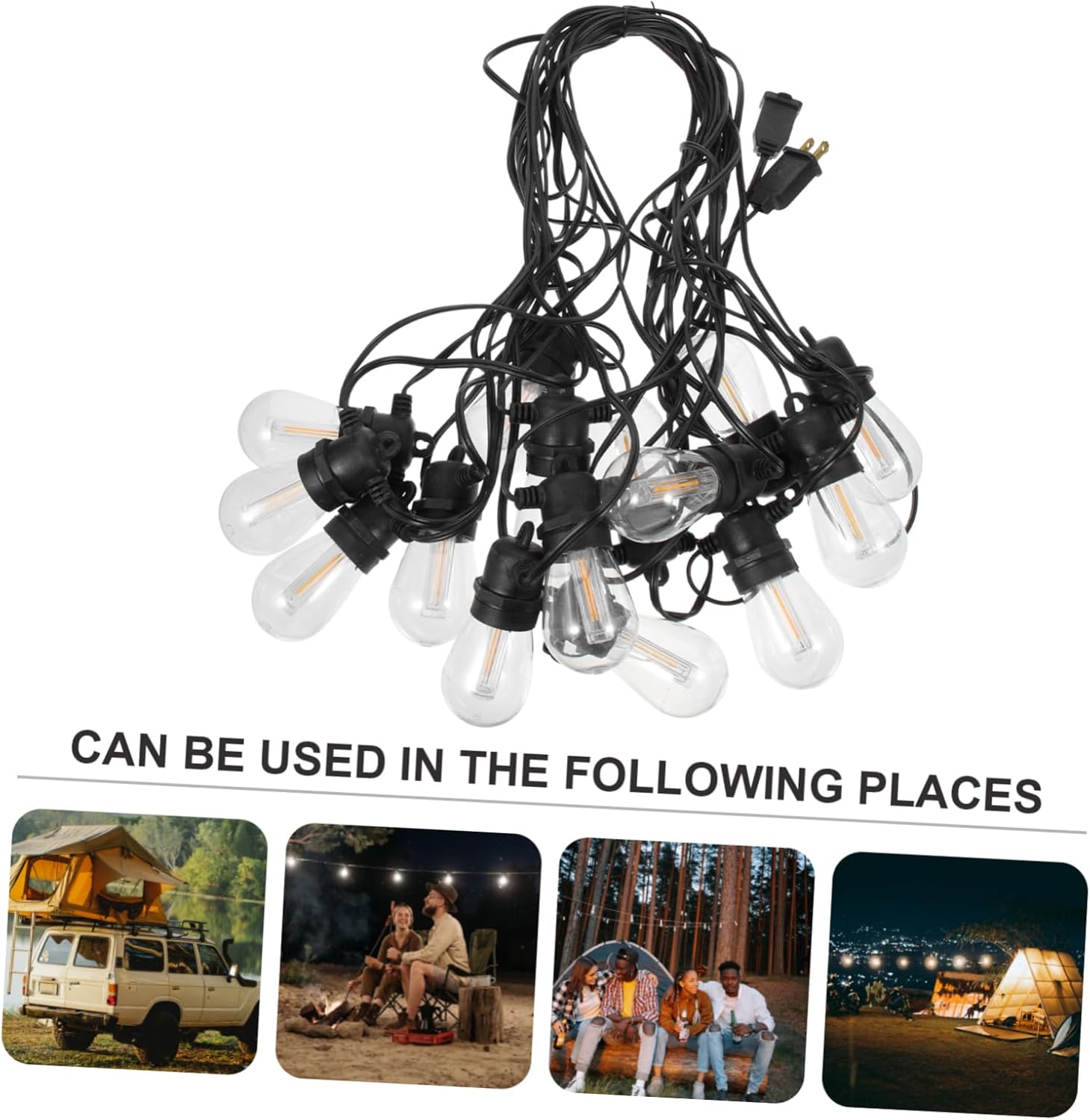 Outdoor String Lights Led Decorative Lamp for Garden Parties Shatterproof Bulbs for Christmas Camping and Festive Events