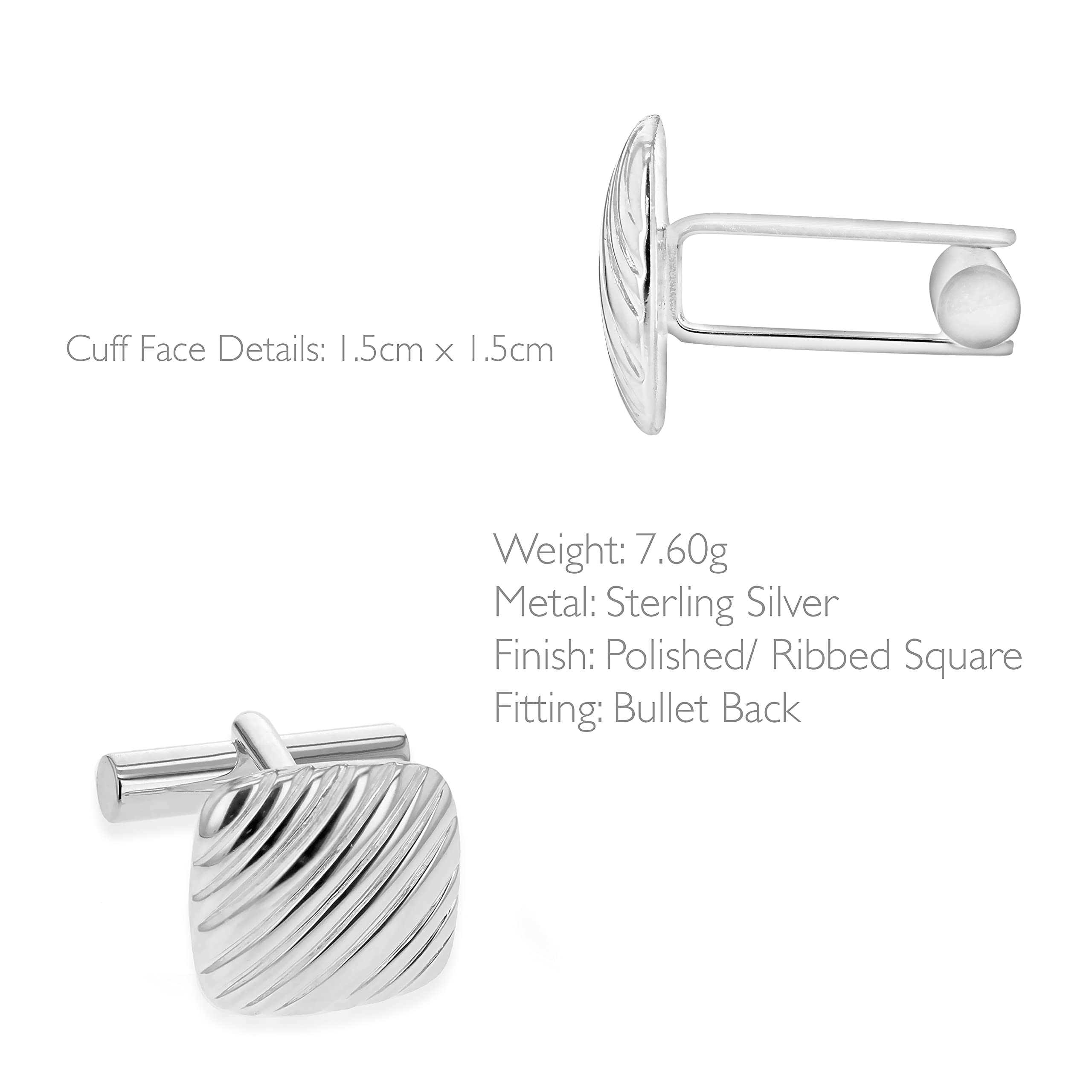 Tuscany Silver Herren Manschettenknöpfe 925 Sterlingsilber Silber - 8.74.1531