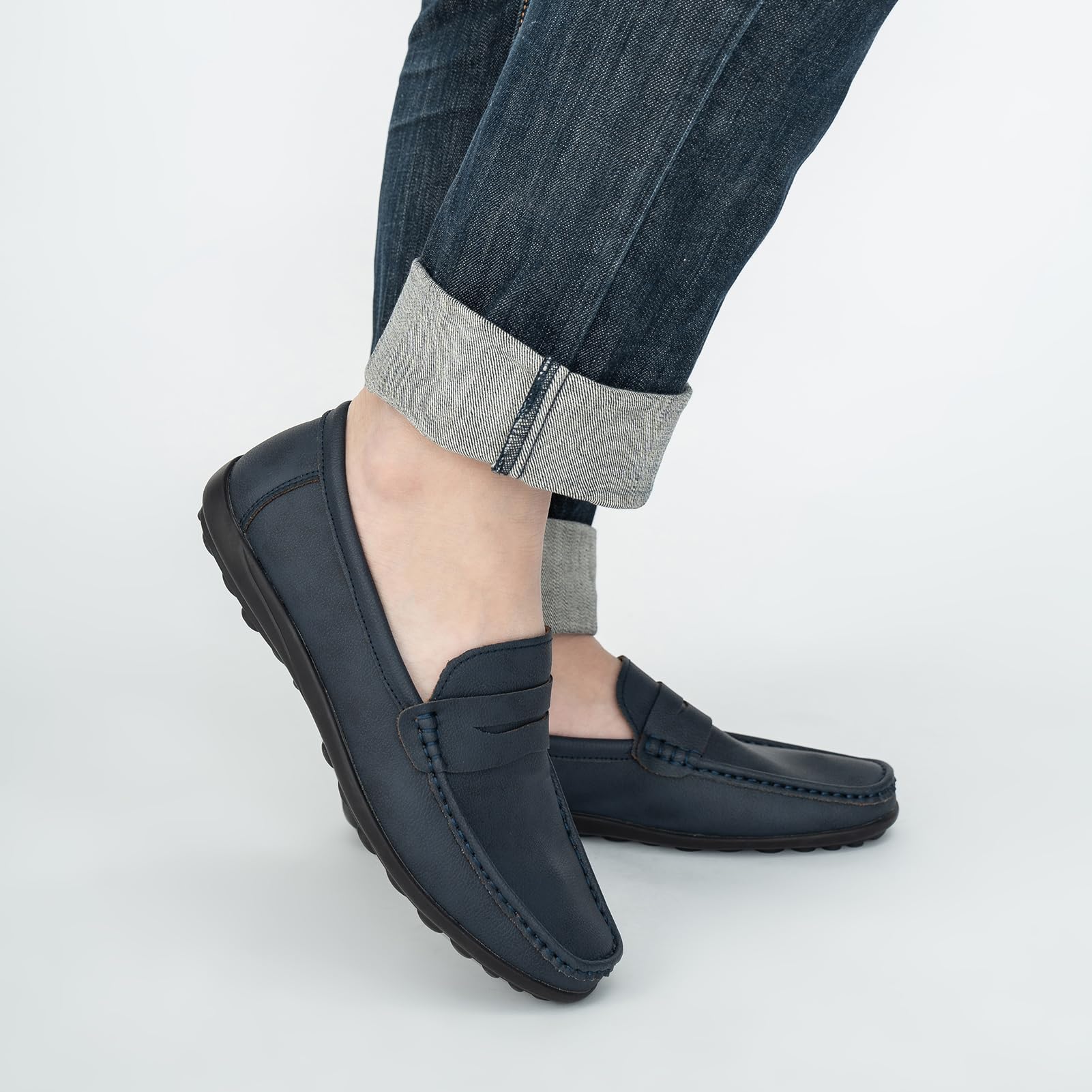 Mocasines planos sin cordones para hombre, transpirables, informales, mocasines