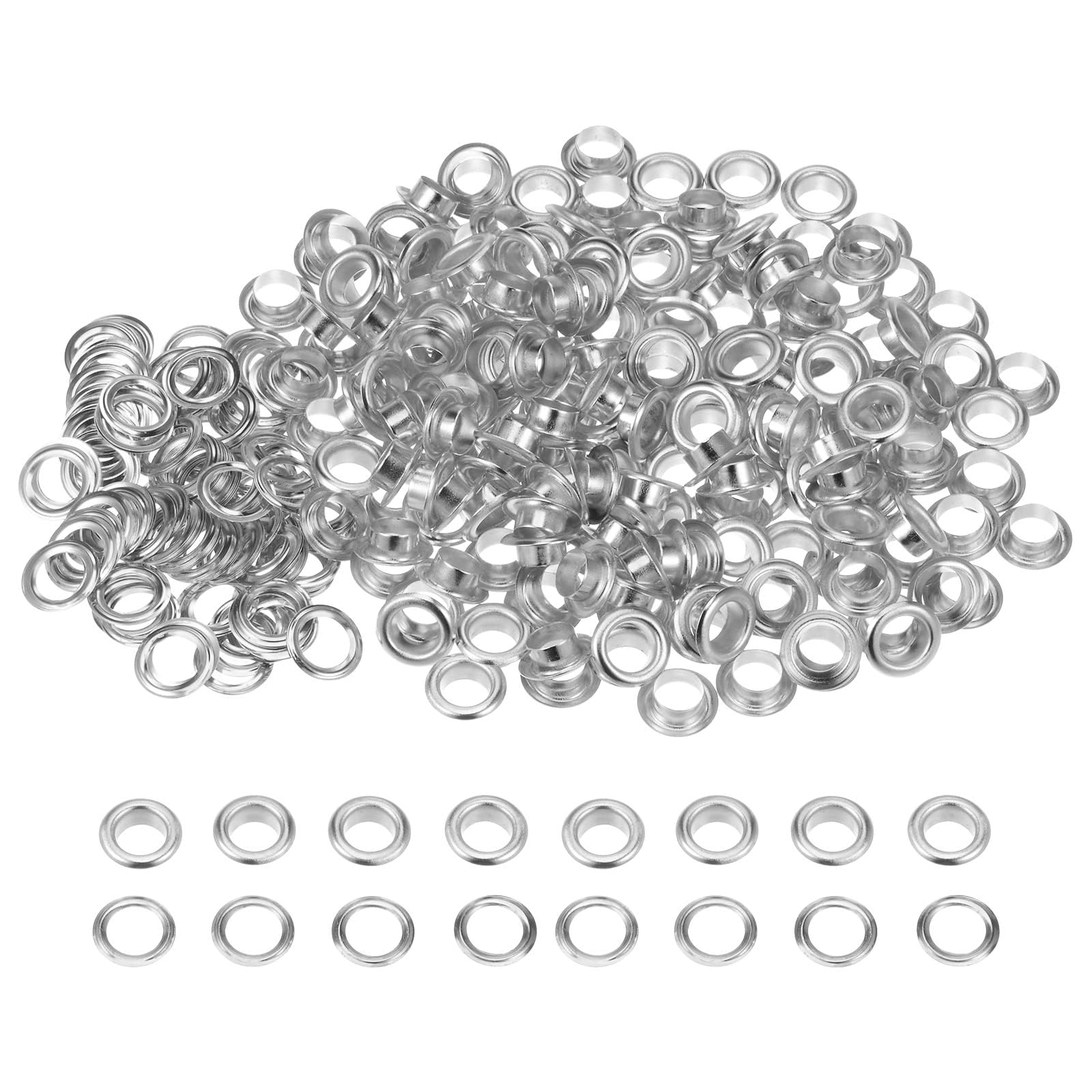 TA-VIGOR 8mm 1/3 Inch Grommets Kit Metal Eyelets with Washers Silver 200pc