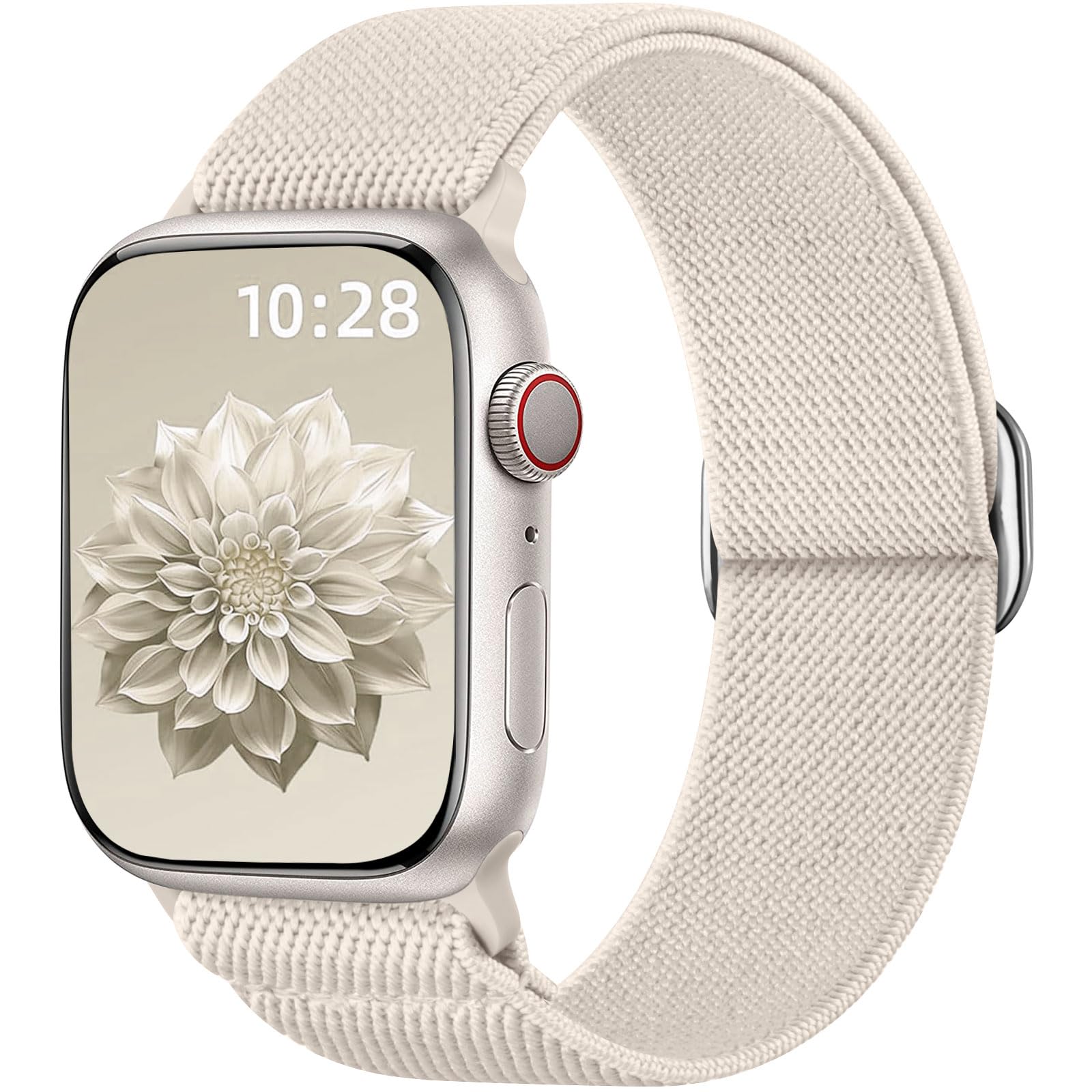 Ynitec Stretchy Nylon Loop Band for Apple Watch 40mm 38mm 41mm 42mm, Sport Ankle/Arm/Wrist Strap for iWatch Series 11-1, SE/Ultra 3 2 1, Adjustable Replacement Bands for Women Men, Starlight