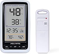 AcuRite 01136M Wireless Indoor/Outdoor Thermometer & Humidity Monitor - Large Display, Trend Arrows, 165ft Range