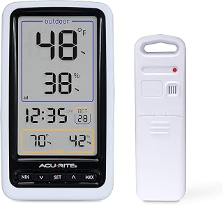 AcuRite 01136M Wireless Indoor/Outdoor Thermometer & Humidity Monitor - Large Display, Trend Arrows, 165ft Range