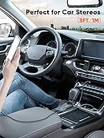 Vista 4 de CableCreation Cable auxiliar de 3.5mm (3 pies/1 m), cable de audio de 3.5mm, cable auxiliar trenzado de sonido Hi-Fi de 1/8 para estéreo de coche