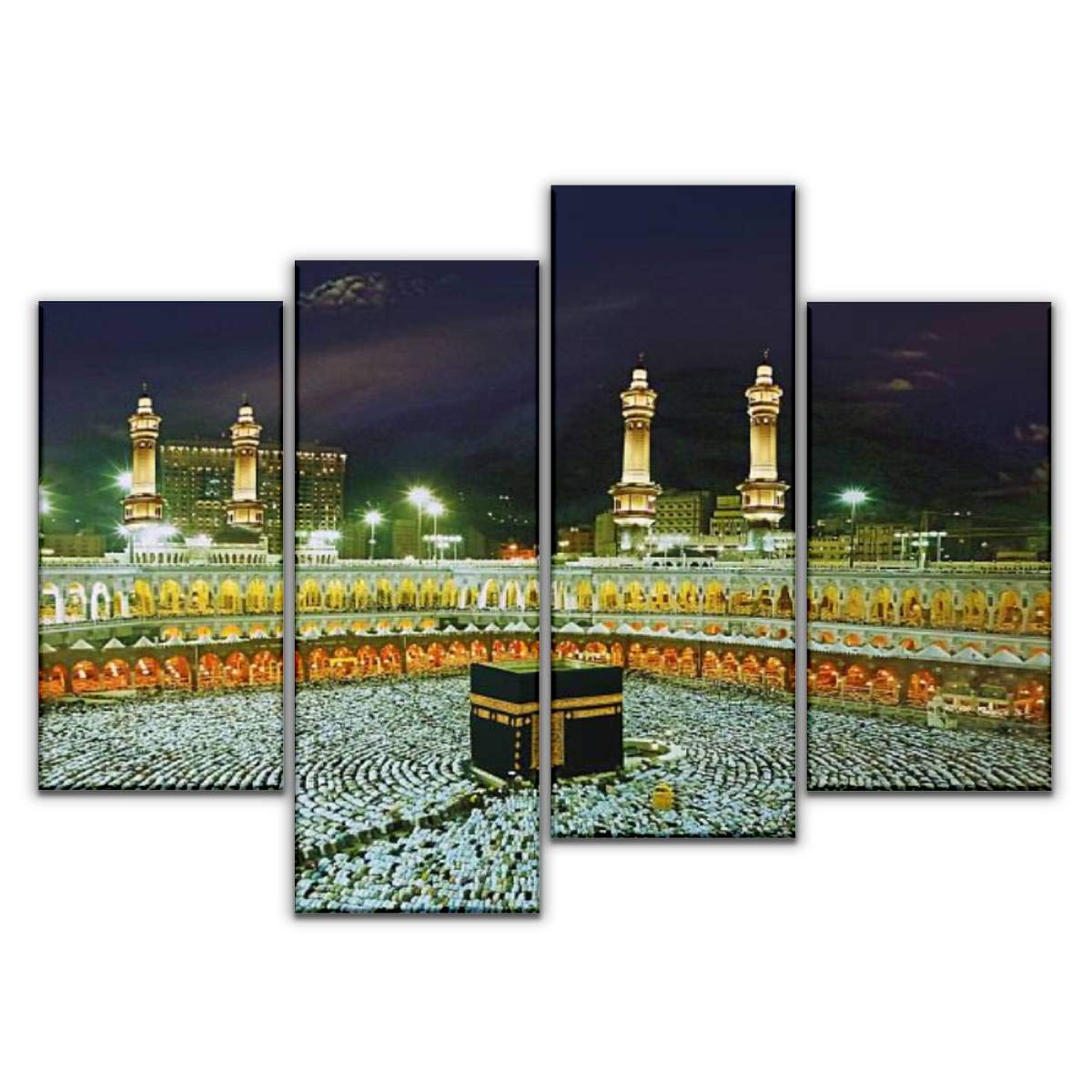 4 Panel Canvas Pictures macca kabe hajjs and pictures Home Decor Gifts Canvas Wall Art for your Living Room