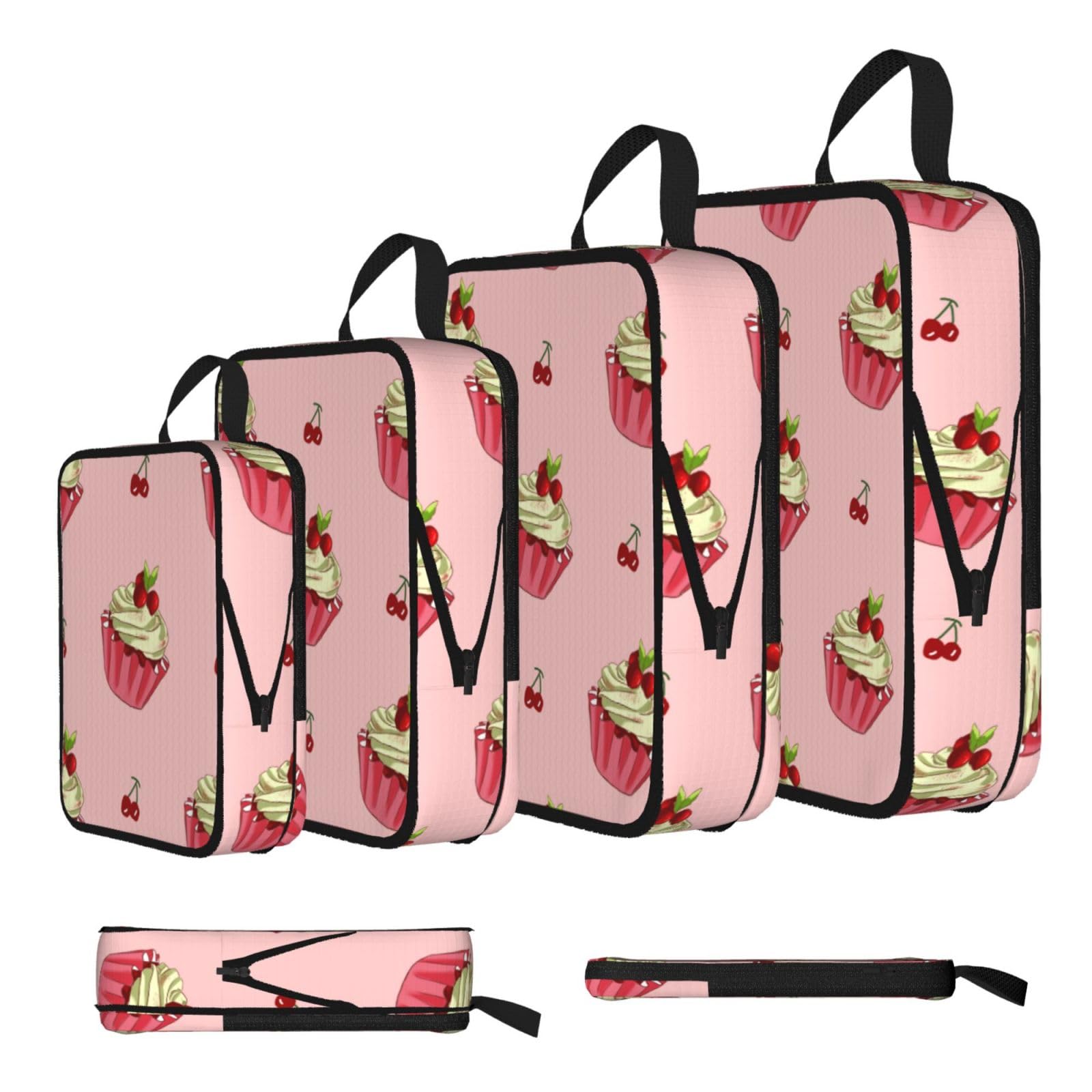 Sxzvvbn Black Cherry Cake Compression Packing Cubes 4 Piece Set