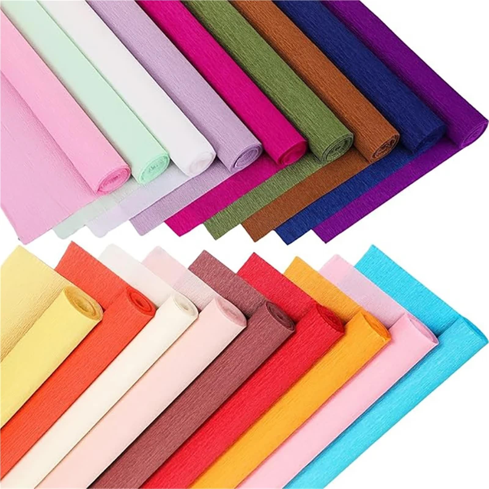 Rouleaux De Papier Crepon Lot de 6 Rouleaux de Papier crépon de 50,8 cm de Large, 2,4 m de Large, 70 g, for décoration de fête d'anniversaire, de Mariage, de Festival(Green)
