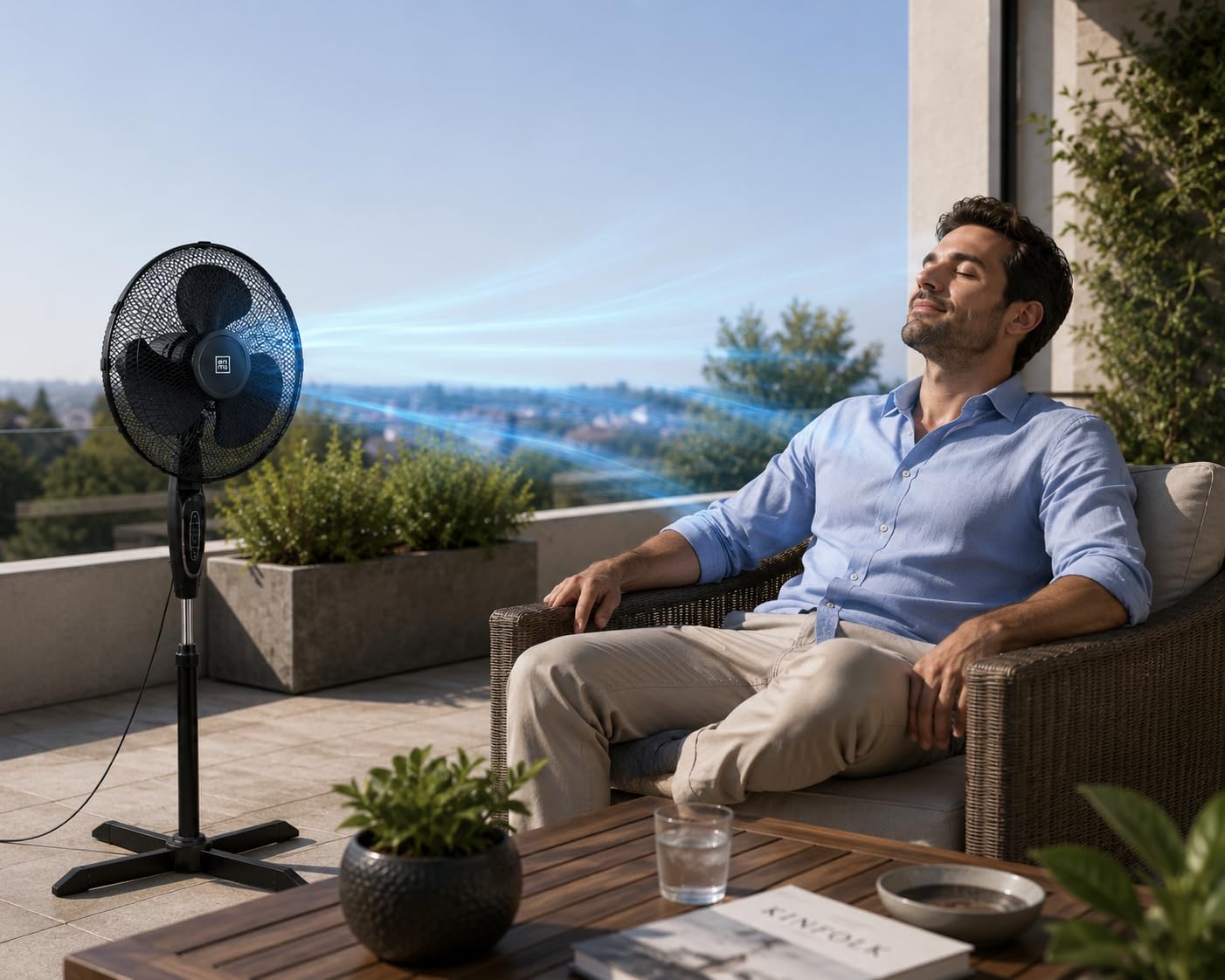 Genérico Ventilador de pie Ultra Silencioso EMMA | Envio 24h | 45 W | Bajo Consumo | Alta Potencia en 3 velocidades | Altura Modulable | 3 Aspas Duales | Pedestal - Ligero y Resistente