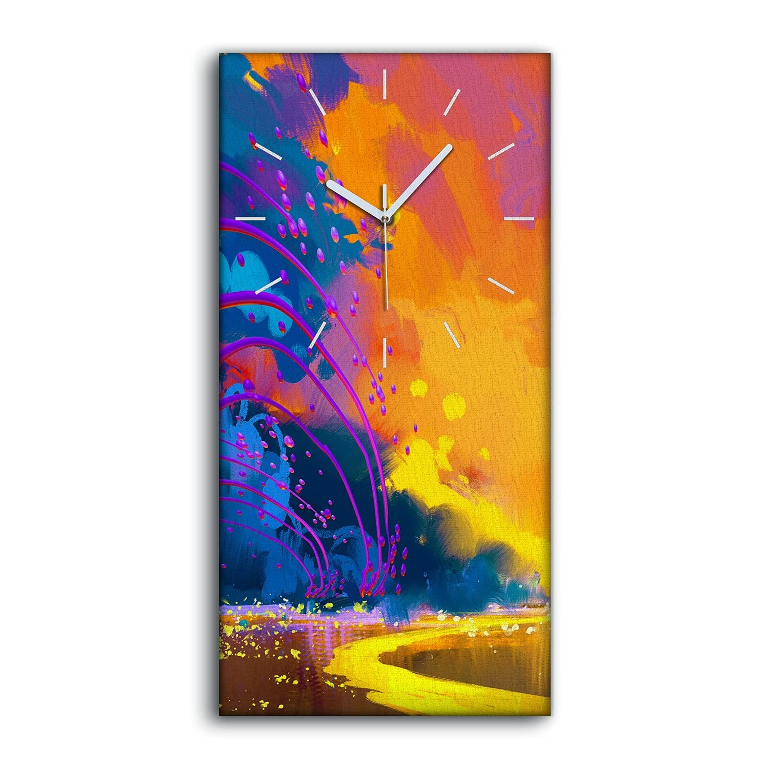 Horloge sur Toile ne pas tic tac en silence 30x60cm pour chambre et salon