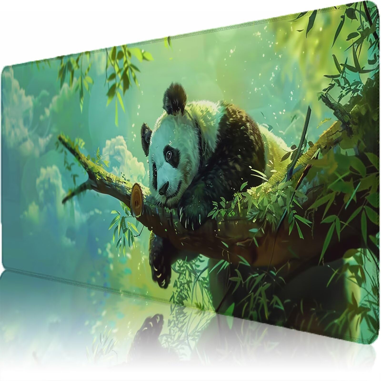 Tappetino Mouse XXL 1200 x 600 x 3 mm, Sottomano Scrivania, Colore Senape Grande Tappeto da Tavolo con Base in Gomma Antiscivolo e Bordi Cuciti, per Ufficio/Computer/Gaming (Panda Gigante) L-x3970