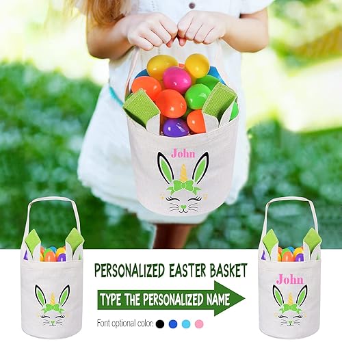 Miniatura 10 de Personalized Easter Basket, Jocidea Customized Easter Baskets Personalized Easter Gifts for Kids Easter Basket Toys for Girls Easter Toys - Easter