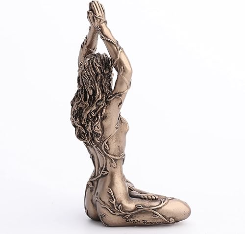 Miniatura 4 de Veronese Design 3 3/8" Earth Spirit Gaia Lotus Pose - Figura de resina pintada a mano con acabado de bronce