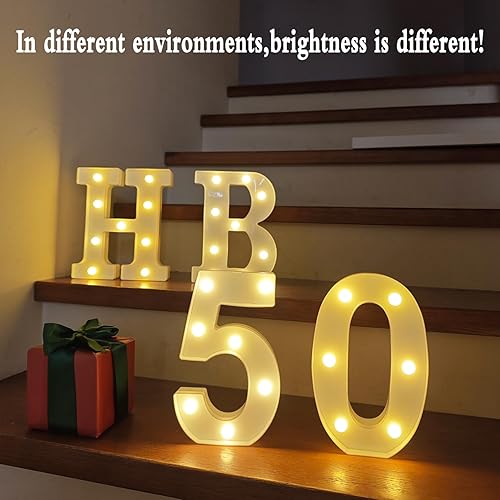 Miniatura 8 de Números de marquesina LED, números pequeños iluminados para fiestas, 8.58 pulgadas, número iluminado a pilas para cumpleaños, luz nocturna, mesa o