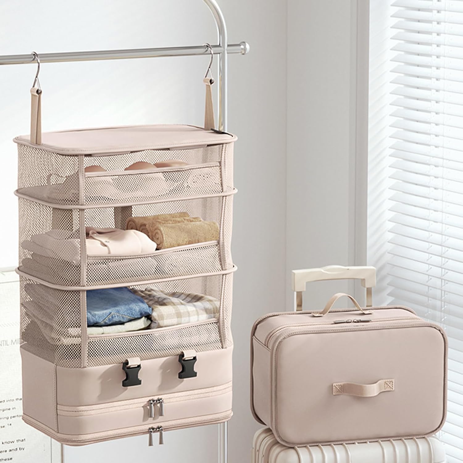 Modern Hanging Storage for Bedroom Kitchen or Bathroom Sturdy and Stylish Polyester Designs Hanging Storage