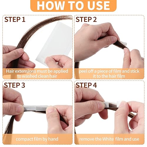 Miniatura 5 de Leelosp 240 pestañas de cinta de extensión de cabello, cinta de repuesto de doble cara para extensiones de cabello, adhesivo de 1.57 x 0.32