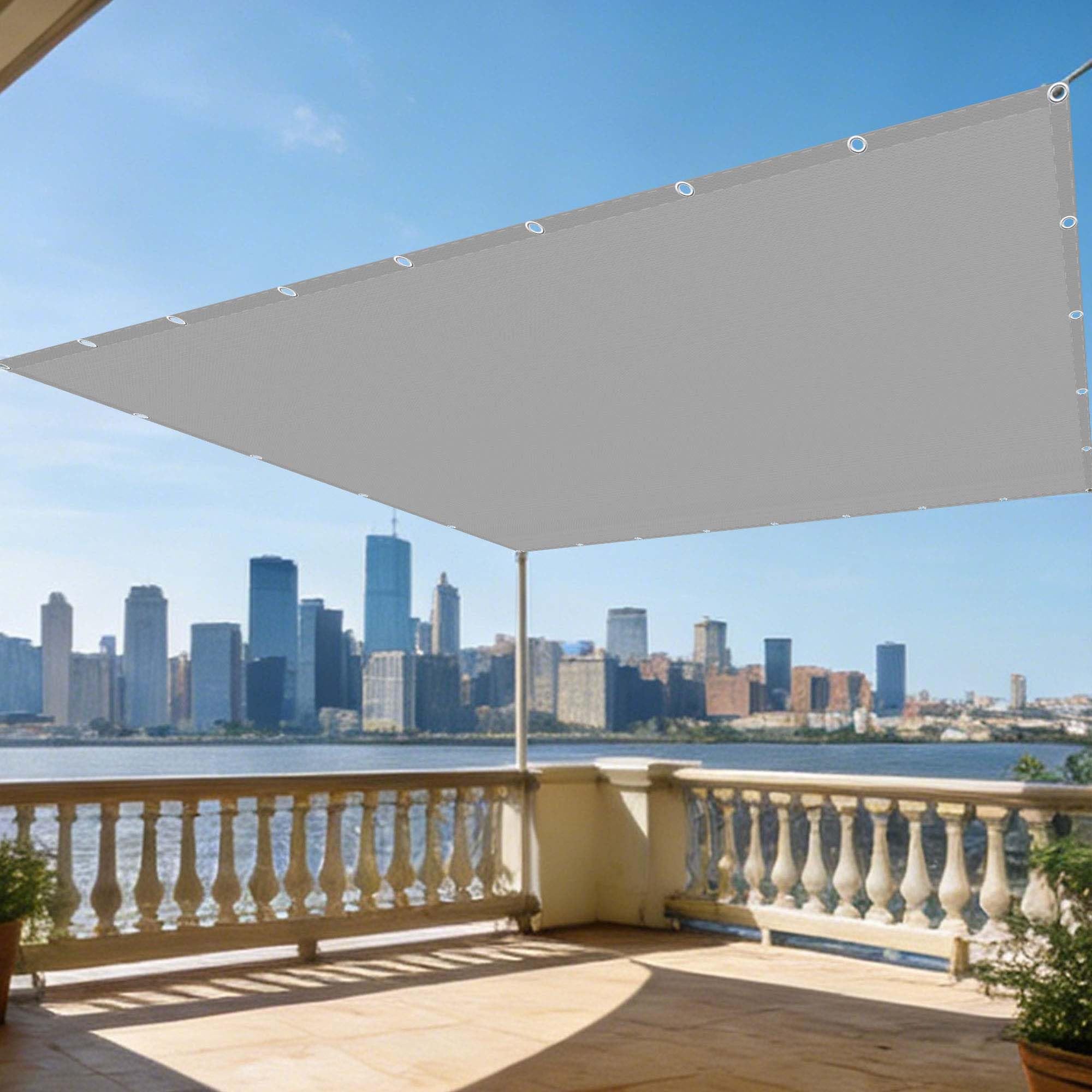 Voile ombrage 200x600 résistant extérieur terrasse jardin gris
