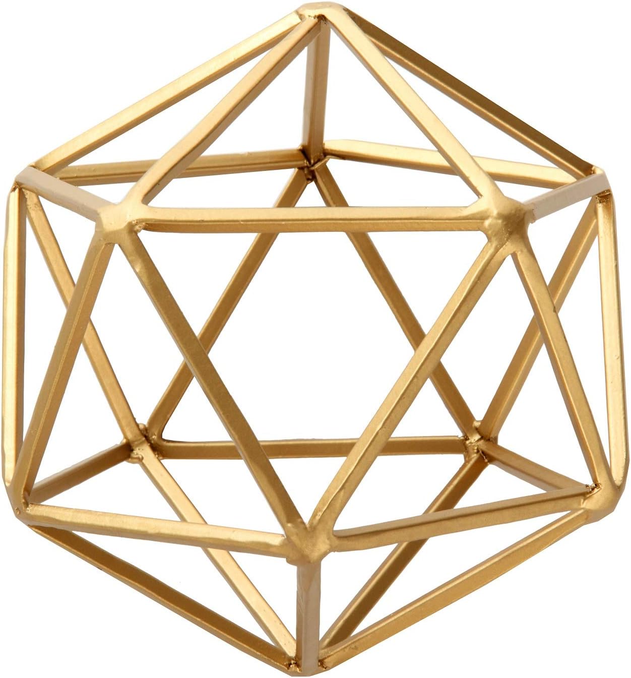 Better Homes & Gardens 5" W x 6" H Icosahedron Iron Geometric Tabletop Sculpture - Medium, Gold : Home & Kitchen