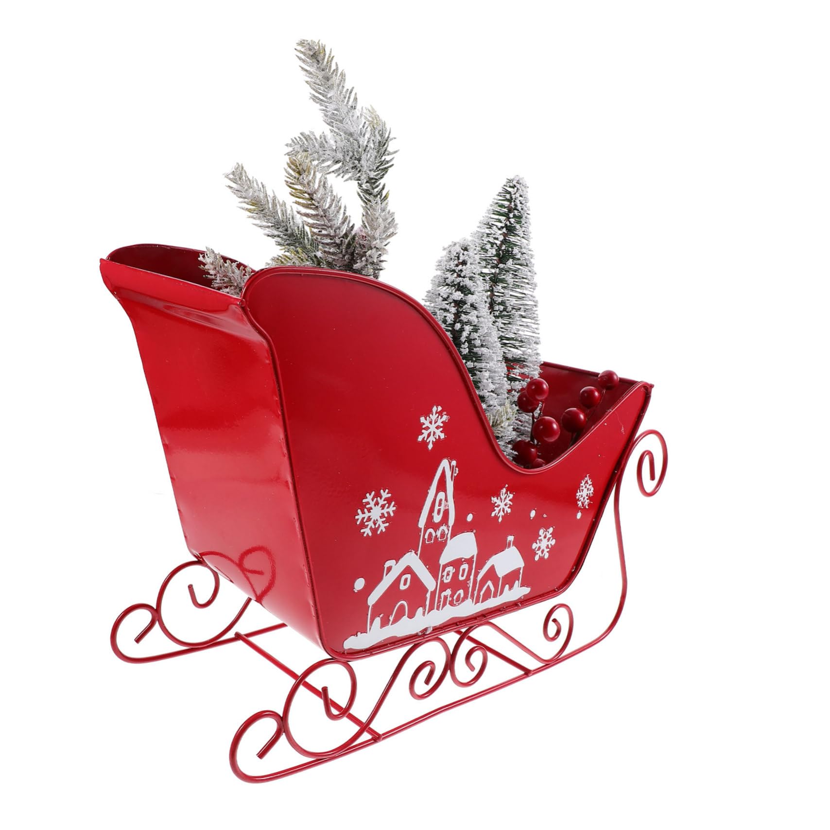 Trineo Decorativo Navideño Mediano De Resina, Adorno Clásico para Decoración Navideña del Hogar, Complemento Festivo para Mesa y Sala, Pieza Ligera y Estable