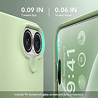 Vista 1099 de GONEZ Funda de silicona para iPhone 15 Pro Max, compatible con Magsafe, protector de cámara + protector de pantalla, forro de microfibra suave Negro