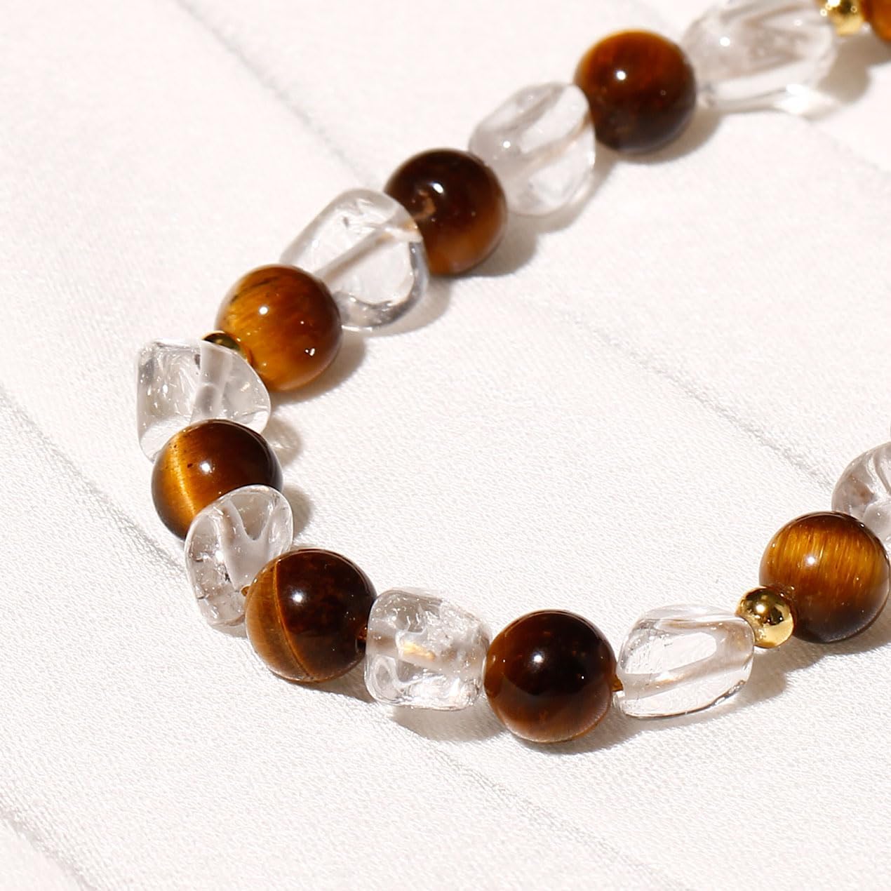 Tumbled Clear Quartz Beaded Anklet Adjustable Handmade Crystals and Stones Ankle Bracelets for Women Beach Foot Jewelry Gifts - Image 3