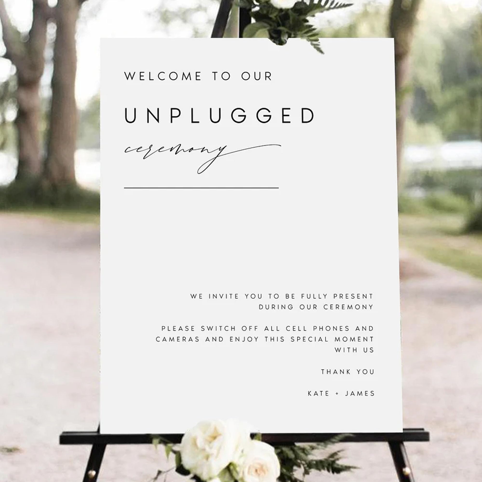 Amazon.com: Printable Unplugged Ceremony Sign, Wedding Welcome Sign ...