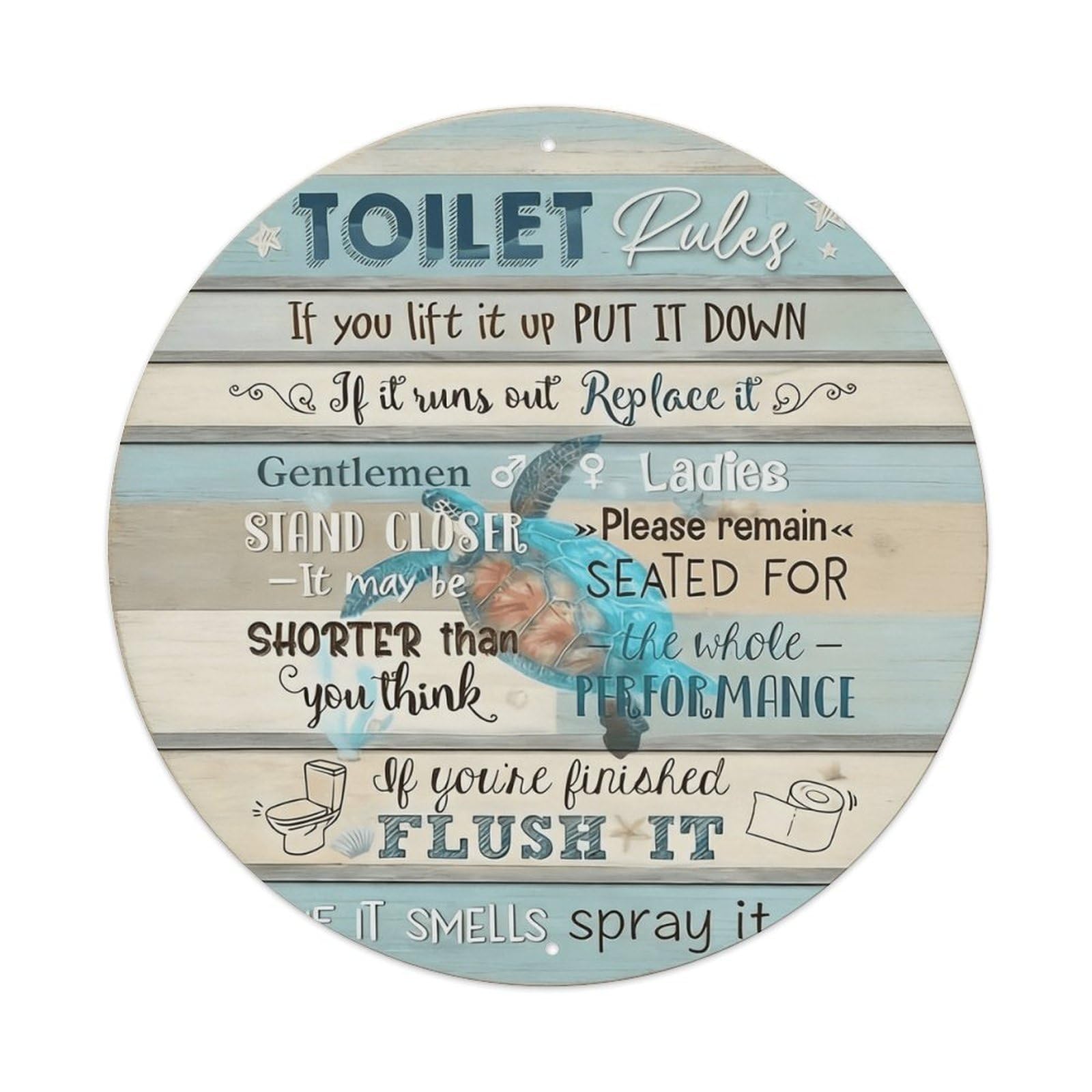 Toilet Rules Humor Signs Decor Metal Tin Sign Vintage Garden Bedroom Cafe Bar Man Cave Home Wall Decor Metal Poster 8x8 inches