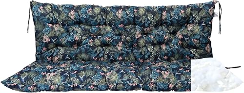 Miniatura 24 de Cojines de columpio para porche, cojines de columpio de 55 pulgadas para muebles de exterior, impermeables, repuesto de cojín grueso mejorado,