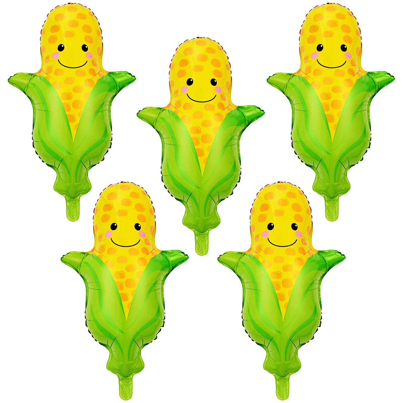 Wdecorm 5Pcs Corn Balloons Large Maize Foil Mylar Balloons for Thanksgiving Birthday Baby Shower Wedding Fall Autumn Vegetable Party Decorations Supplies, Yellow