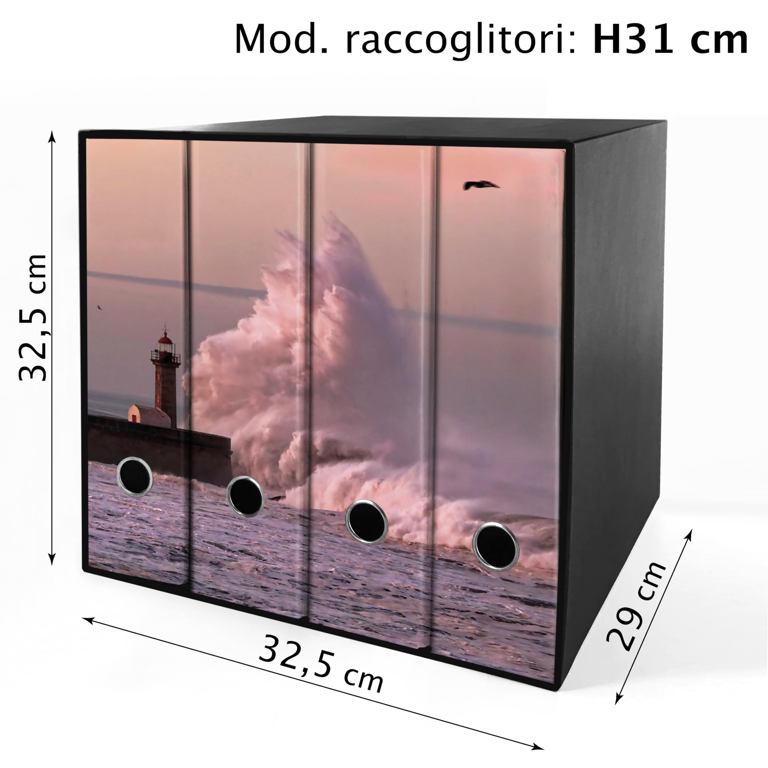 Set da 4 raccoglitori ad anelli - FARO ONDA (H31 cm con 2 anelli)