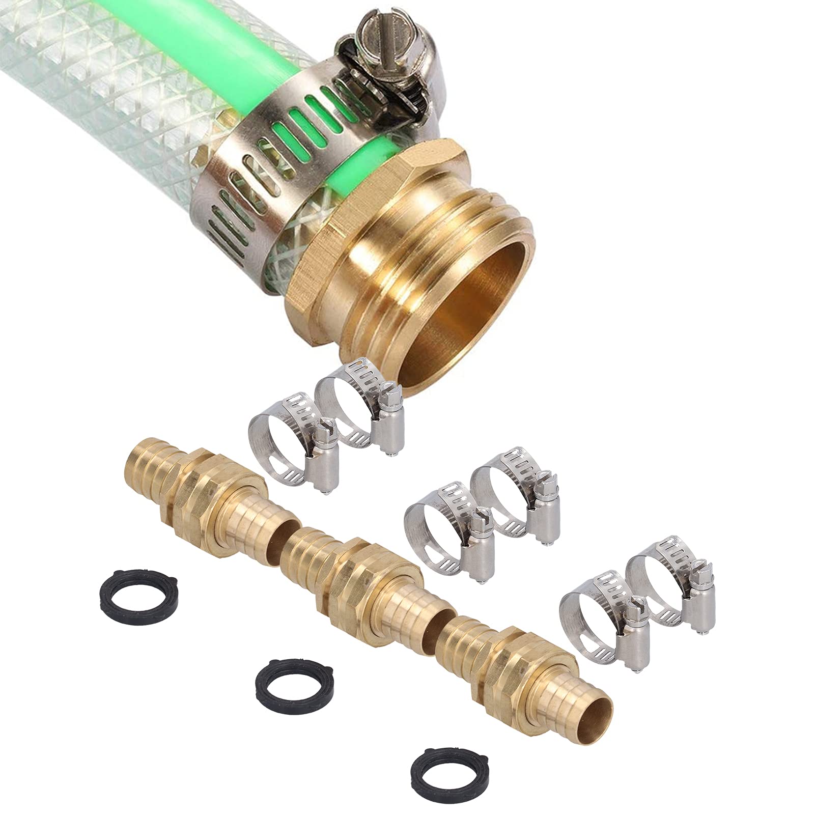 Set di connettori per riparazione tubi da giardino Materiale in ottone resistente Installazione semplice per il giardino domestico