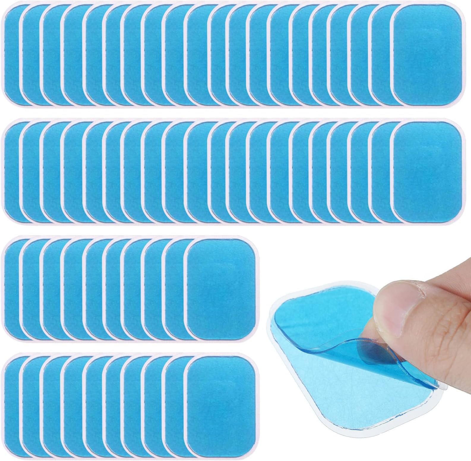 60 Pcs EMS Gel Pads Abs Trainer Muscle Stimulator Pads Abdominal Muscle Toner Replacement Gel Sheet for Women Men Abs Toner Electric Muscle Trainer Workout Toning Belt