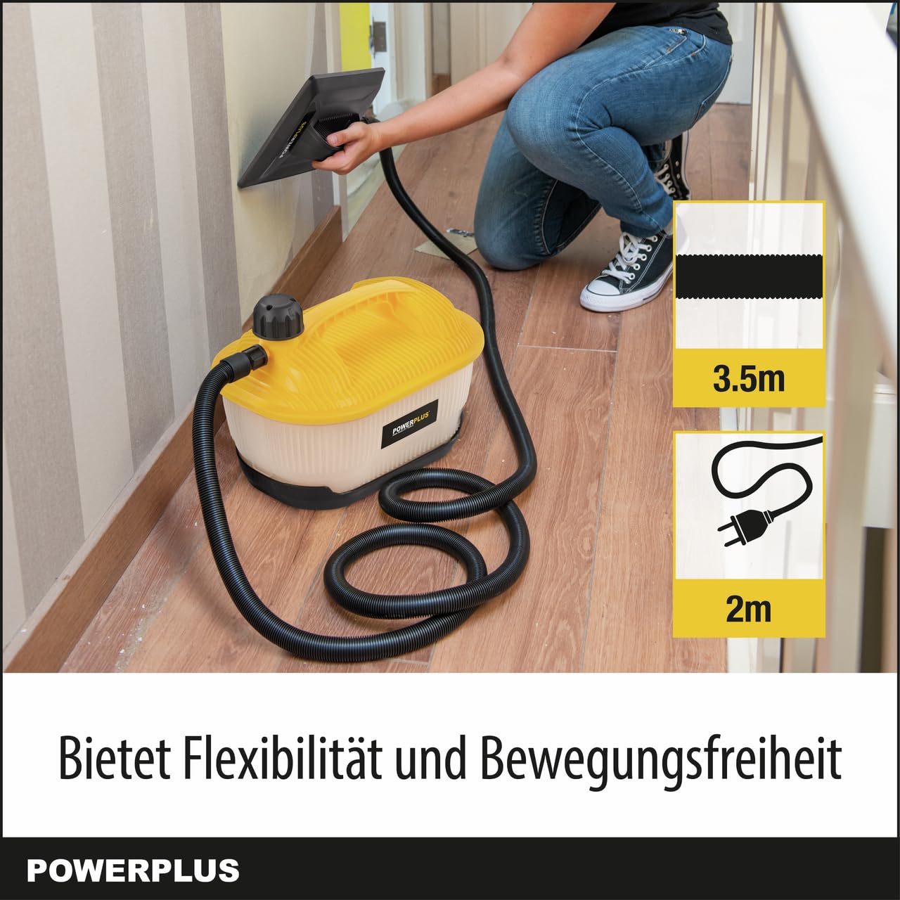 Powerplus elektrischer Dampftapetenablöse POWX3410-2000W Tapetenablöser - 4.5L Tank - 90min Arbeitszeit - 280x190mm Dampfplatte