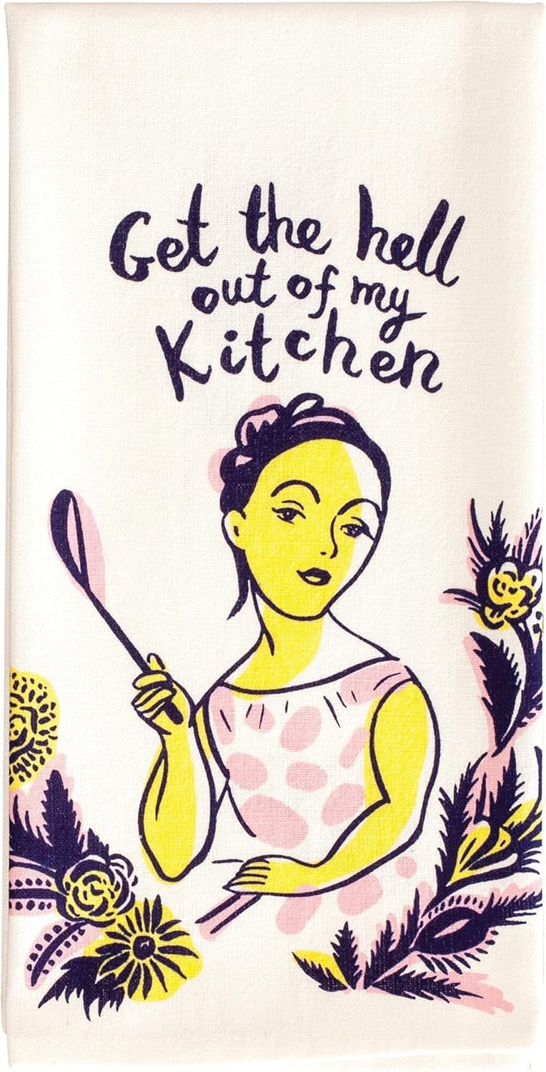 Blue Q Get The Hell Out Dish Towel, Multicoloured, Large