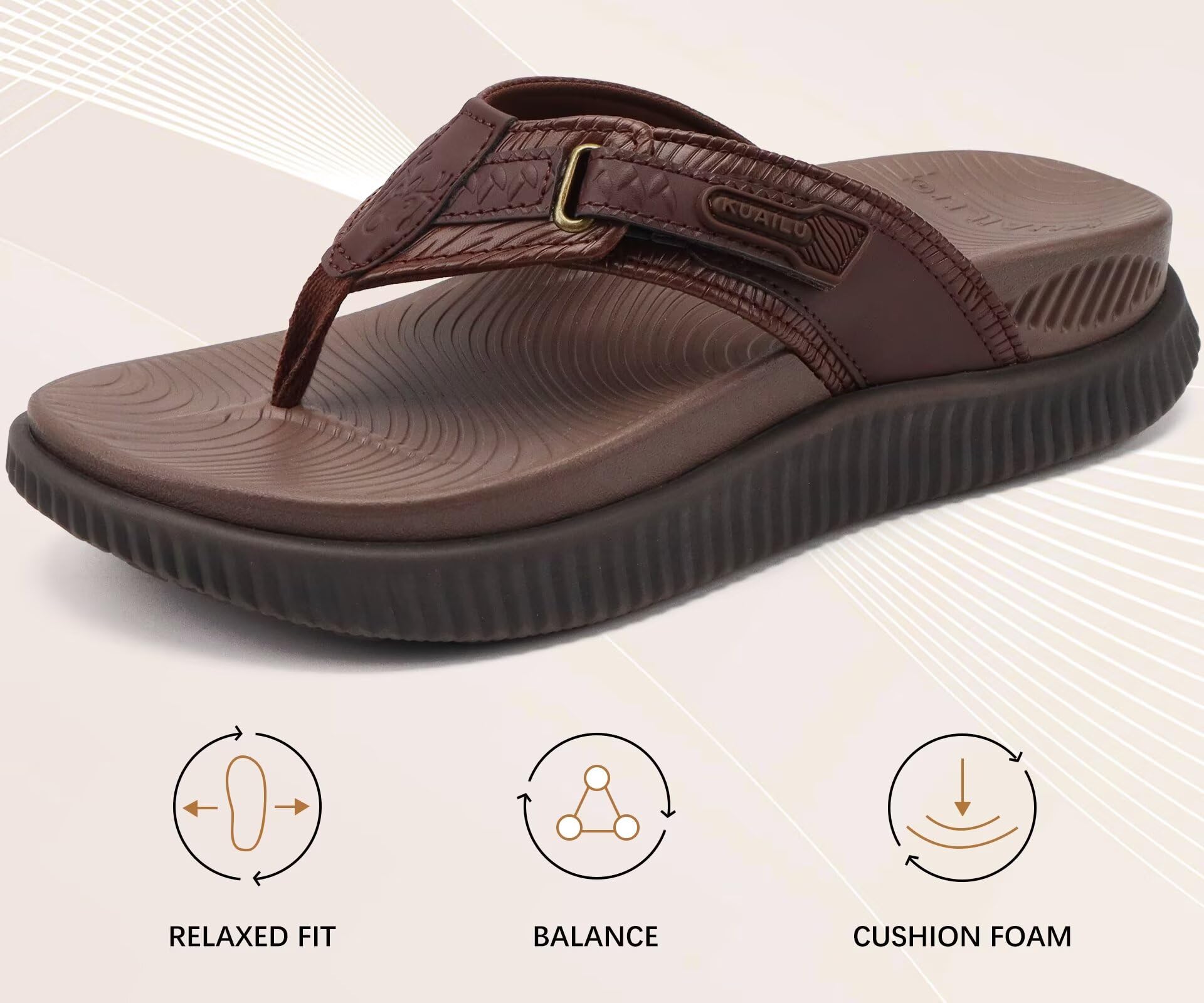 KuaiLu Chanclas Mujer Cushión Deportes Recuperación Sandalias De Caminar Para Mujeres Con Cómodo Soporte De Arco - Ajustable Plataforma Slip On Interior Outdoor Para Verano Casual