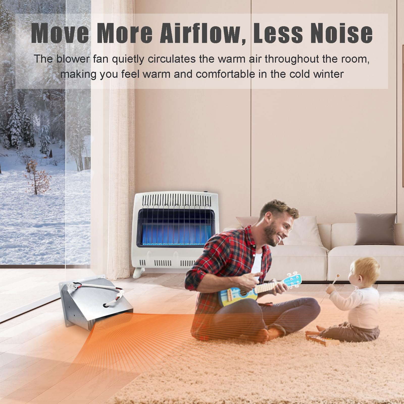 Criditpid F299201 Blower Fan Kit for Mr. Heater 20,000-30,000 BTU Vent Free Heaters (2016 to Present), Replacement Ventless Wall Heater Fan Accessory Kit for Mr. Heater Propane Natural Gas Wall Heater