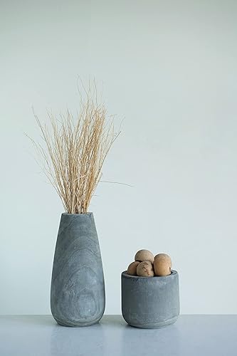 Miniatura 5 de Creative Co-Op Jarrón de madera de Paulownia gris lavado