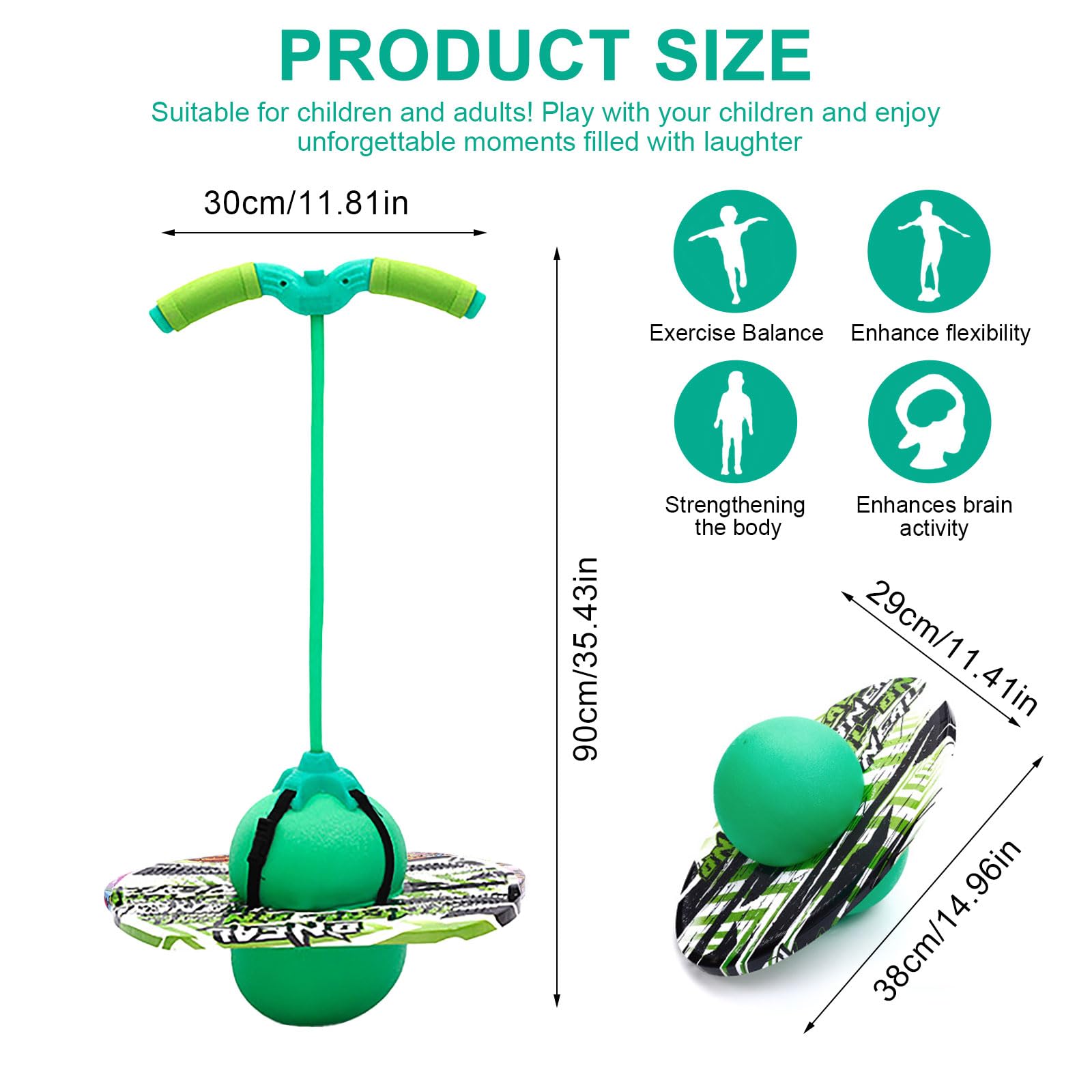Pogo Ball con manici, Pogo Stick Palla gonfiabile per bambini, asta di gonfiaggio con pompa ad aria, Pogo Ball per l'allenamento dell'equilibrio, regalo per bambini dai 6 anni in su