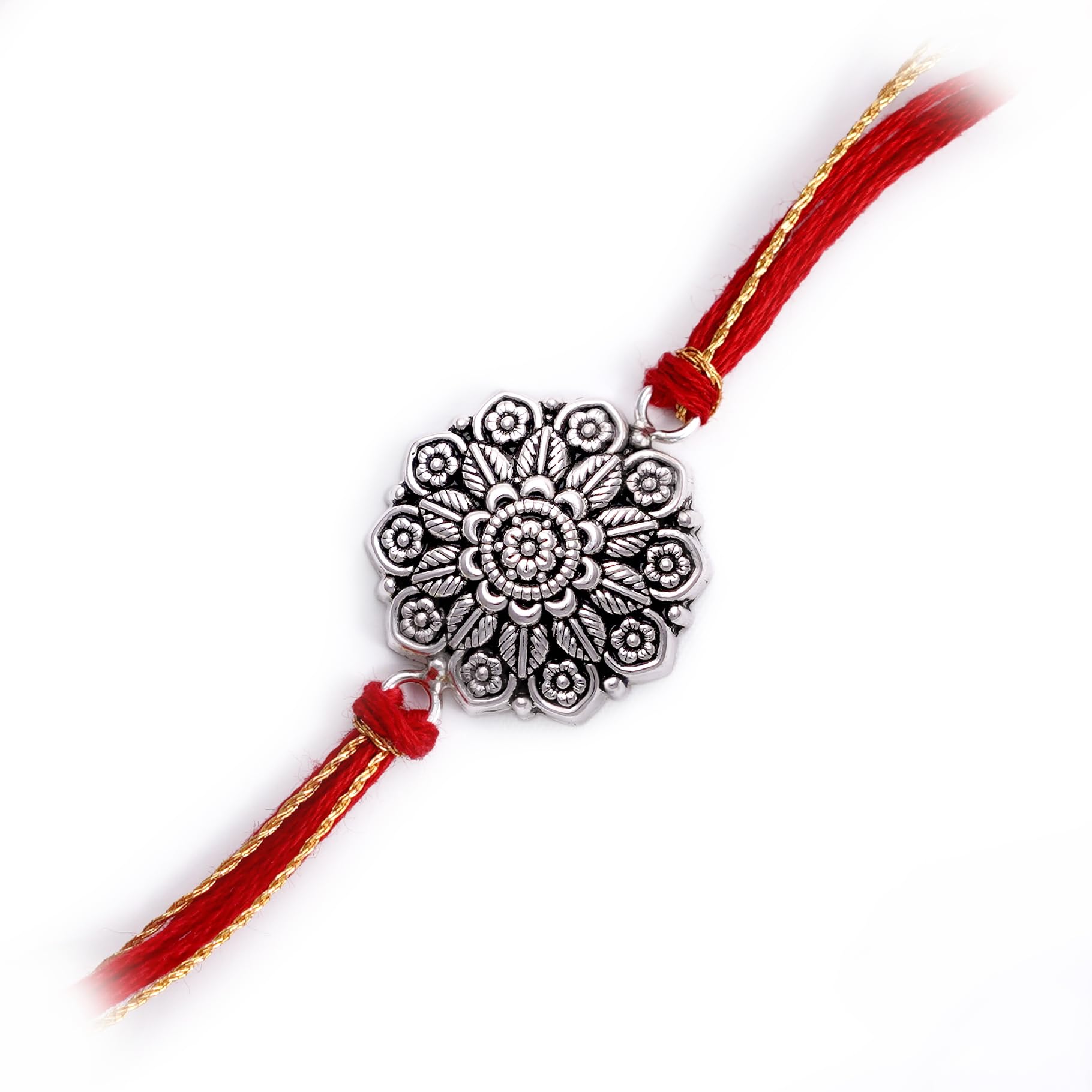 99.5% Fine Silver Best Rakhi Pack of 3 Rakhi with kumkum Chawal-image-8