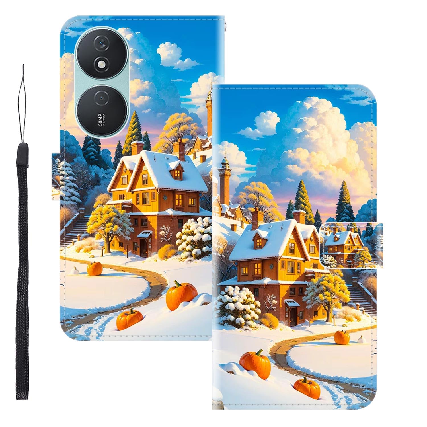 WUACYEAMING for Honor Play 8T Case Wallet,Flip Phone Case Wallet Cover Animal Pattern Cute Design with Card Slot Holder Kickstand Magnetic Closure Leather House