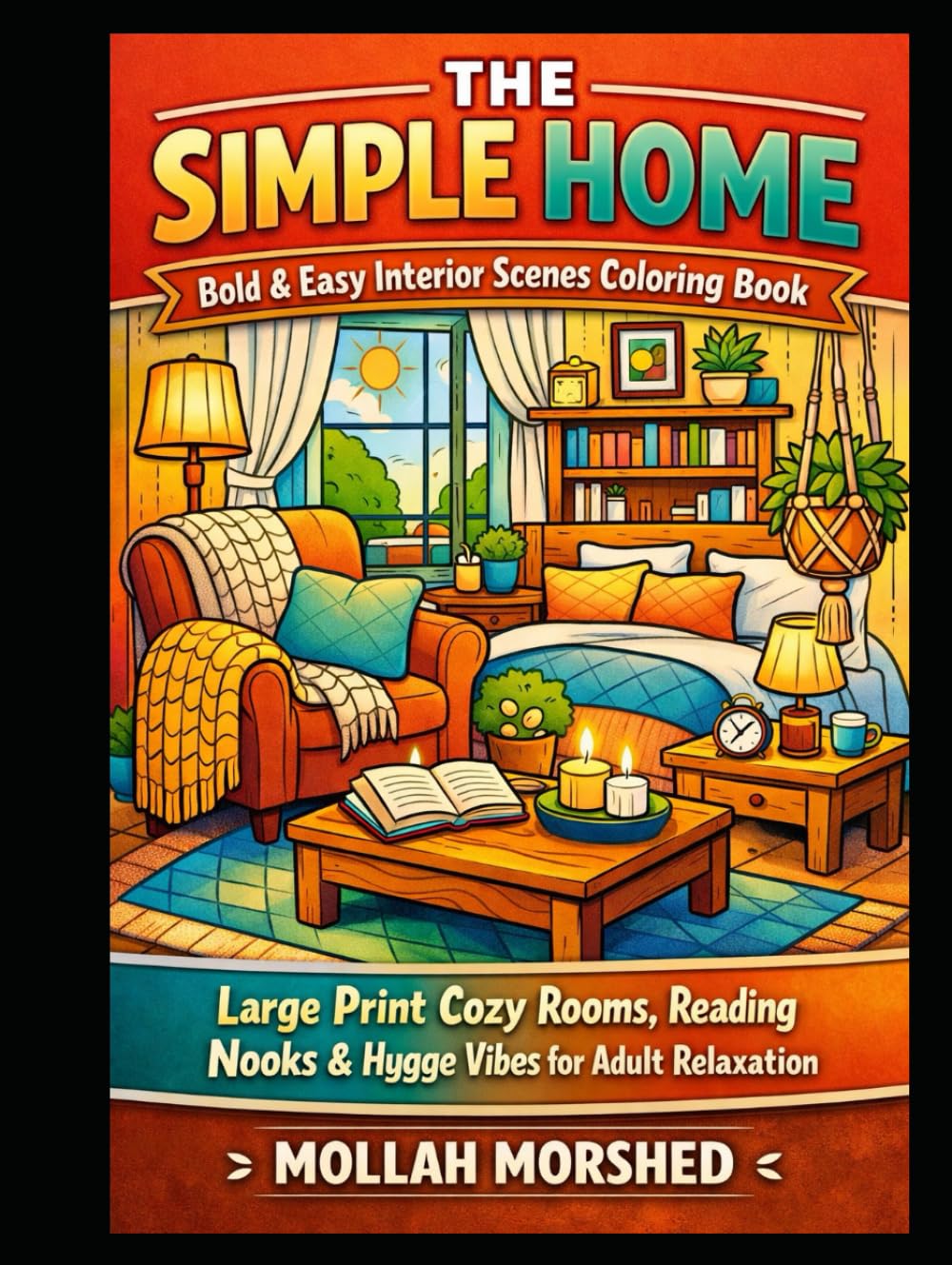 The Simple Home: Bold & Easy Interior Scenes Coloring Book – Large Print Cozy Rooms, Reading Nooks & Hygge Vibes for Adult Relaxation