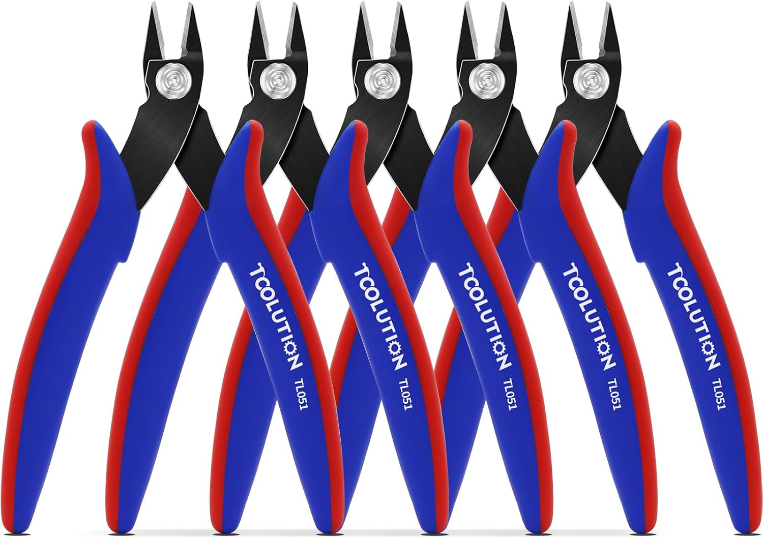 フラッシュワイヤーカッター 5個パック - 小さな斜めカットプライヤー サイドカッター切り取り バルク - ジップタイ用マイクロクリ