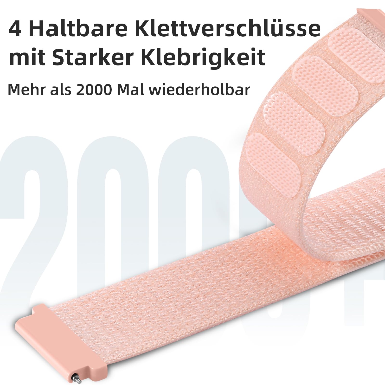 Nylon Armband Für Garmin Venu 3/Venu 2/Forerunner 265 – 22mm, Verstellbar, Rosa